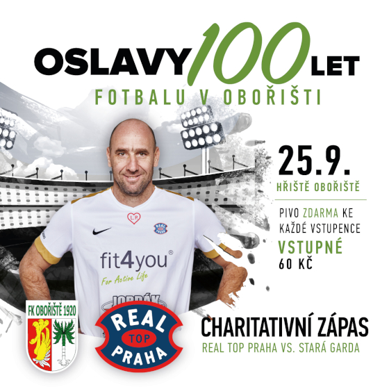 OSLAVY 100 LET OBOŘIŠTĚ/FK OBOŘIŠTĚ vs REAL TOP PRAHA/Charitativní turnaj- Obořiště -Obořiště, fotbalové hřiště Obořiště