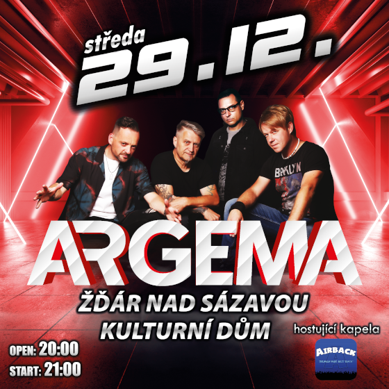 ARGEMA- VÁNOČNÍ TOUR 2021- koncert Žďár nad Sázavou -Dům Kultury Žďár nad Sázavou Žďár nad Sázavou