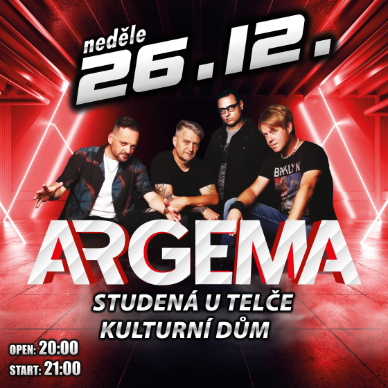 ARGEMA- VÁNOČNÍ TOUR 2021- koncert Studená u Telče -Hospoda U Šebestů Studená u Telče