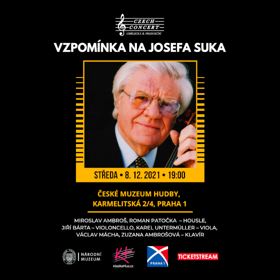 VZPOMÍNKA NA JOSEFA SUKA/M. Ambroš, R. Patočka, J. Bárta/K. Untermüller, V. Mácha, Z. Ambrošová- Praha -České muzeum hudby Praha