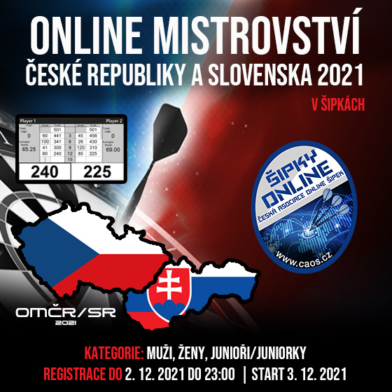 ČAOŠ Mistrovství České republiky a Slovenska 2021 v šipkách