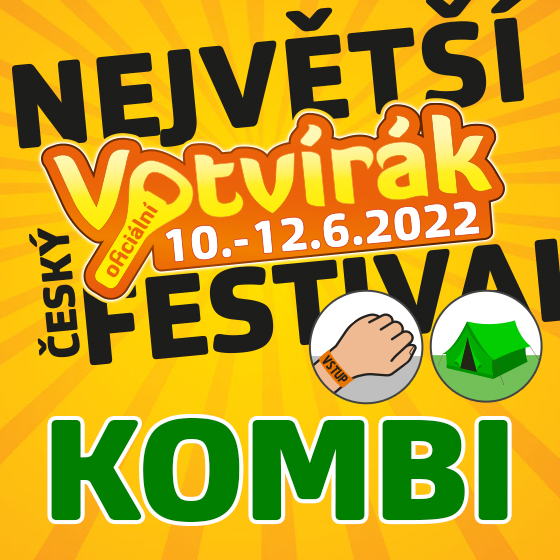 Festival Votvírák<br>Největší hudební festival<br><b><font color=red>Klubová karta Kombi</font></b>