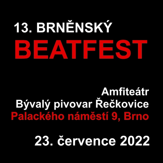 13. Brněnský Beatfest 2022- festival v Brně- Futurum,  Krabat,  Helmutova stříkačka,  Škaredá holka a další -Amfiteátr Bývalý pivovar Brno
