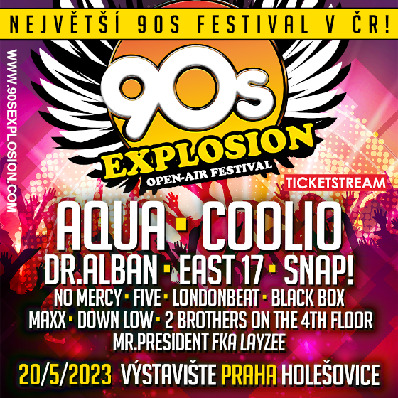 90s Explosion open-air festival Praha <b>2023</b><br>Největší 90s festival v ČR!