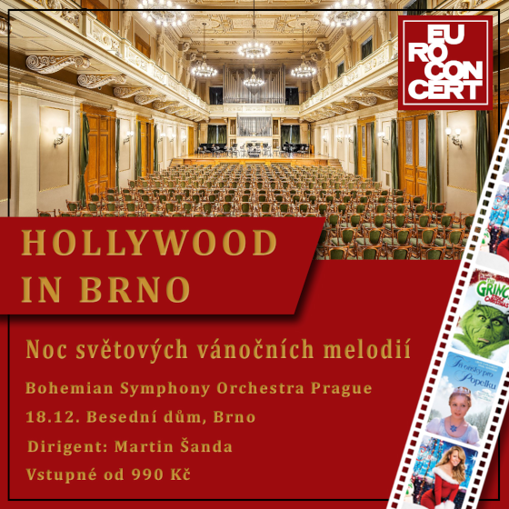 Noc světových vánočních melodií- Hollywood in Brno- vánoční koncert v Brně -Besední dům Brno Brno
