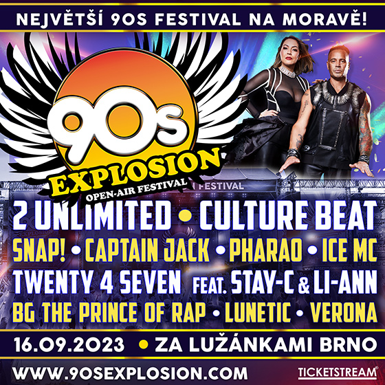 90s Explosion open-air festival Brno 2023<BR>Největší 90's festival na Moravě!