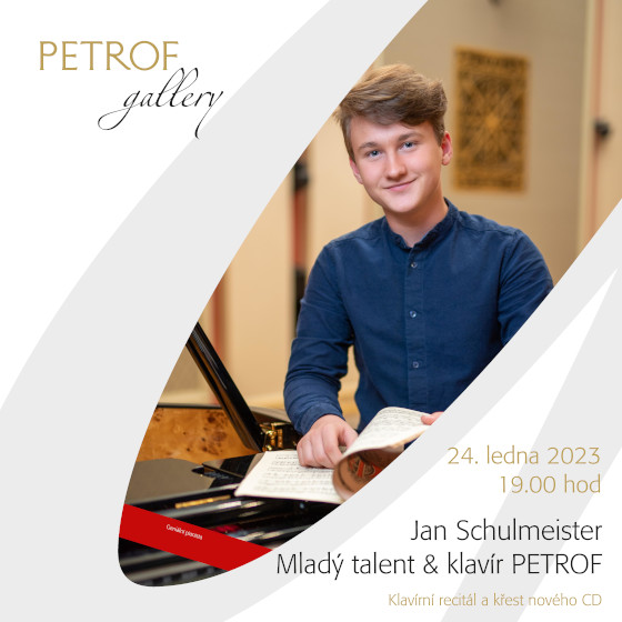 Jan Schulmeister<br>Mladý talent & klavír PETROF<br>Koncert PETROF Art Family