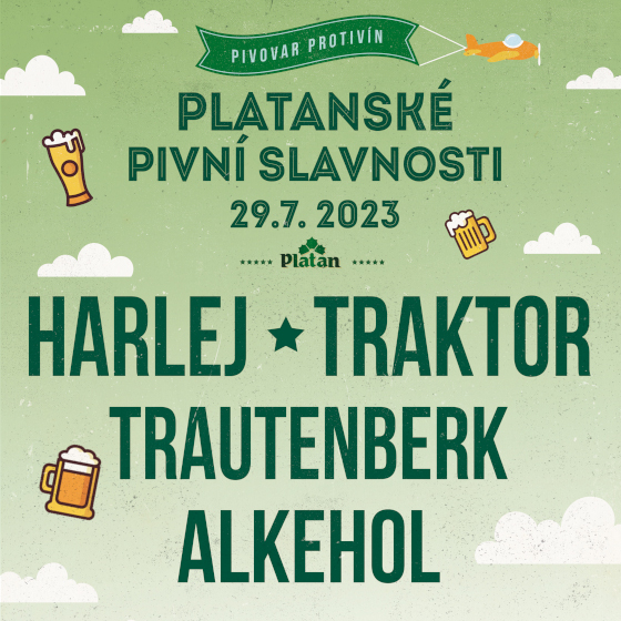 Platanské Pivní Slavnosti 2023- festival Protivín- Harlej, Traktor, Trautenberk, Alkehol -Pivovar Protivín