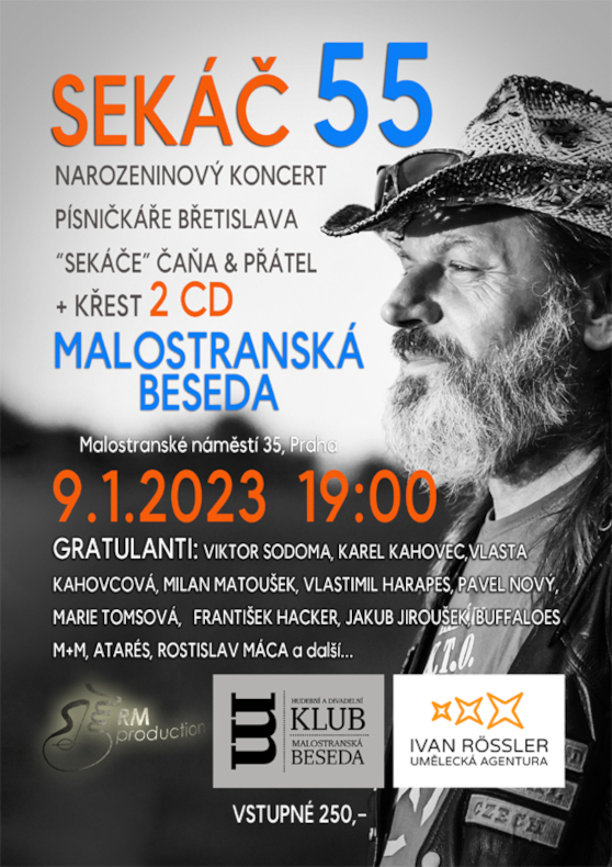 Sekáč 55<br>Narozeninový koncert písničkáře Břetislava "Sekáče" Čaňa +křest 2CD