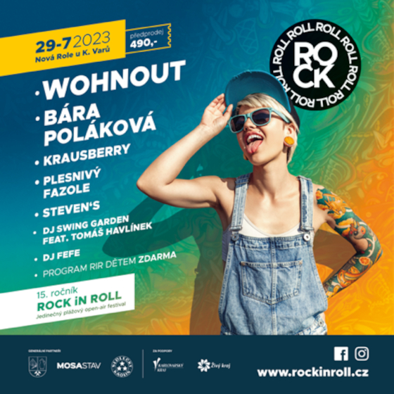 Rock iN Roll- festival Nová Role- Wohnout, Bára Poláková, Krausberry a další -Pláž koupaliště v Nové Roli u Karlových Varů Nová Role