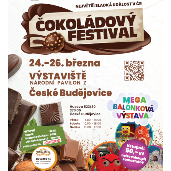 ČOKO FEST/NEJVĚTŠÍ BALÓNKOVÁ VÝSTAVA V ČR/www.cokoladovy-festival.cz- České Budějovice -Výstaviště České Budějovice České Budějovice
