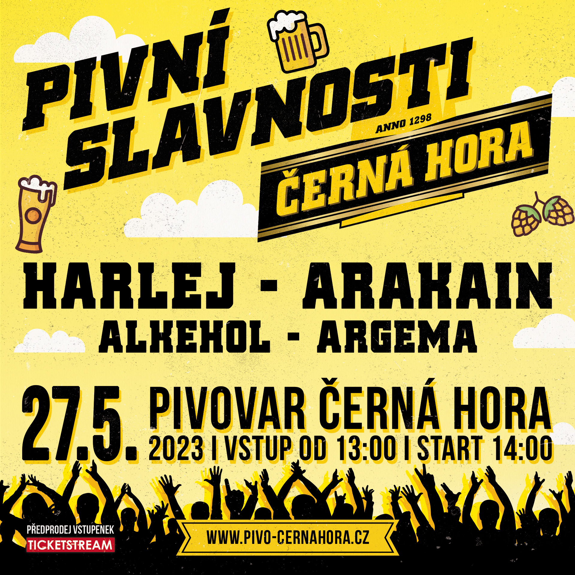 Pivní slavnosti Černá Hora- festival Černá Hora- Harlej, Arakain, Alkehol, Argema -Pivovar Černá hora Černá Hora