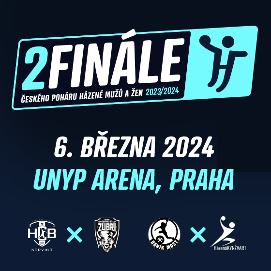 2FINÁLE ČESKÉHO POHÁRU MUŽŮ A ŽEN 2023/2024/KARVINÁ X ZUBŘÍ/MOST X KYNŽVART- Praha -Unyp Arena Praha