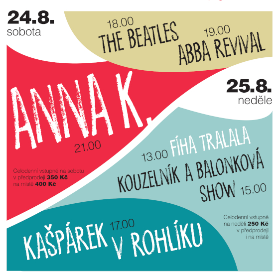 The Beatles, ABBA revival,  Anna K.<br>Kunštátské kulturní léto 2024