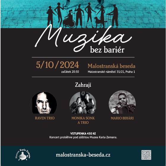 Muzika bez bariér<br>Monika Sonk trio, Raven trio a Mário Bihári s kapelou Bachtale Apsa