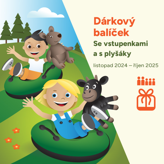 Dárkový balíček Farmapark<br>Rodinná jednodenní vstupenka s plyšáky<br>Listopad 2024 - Říjen 2025