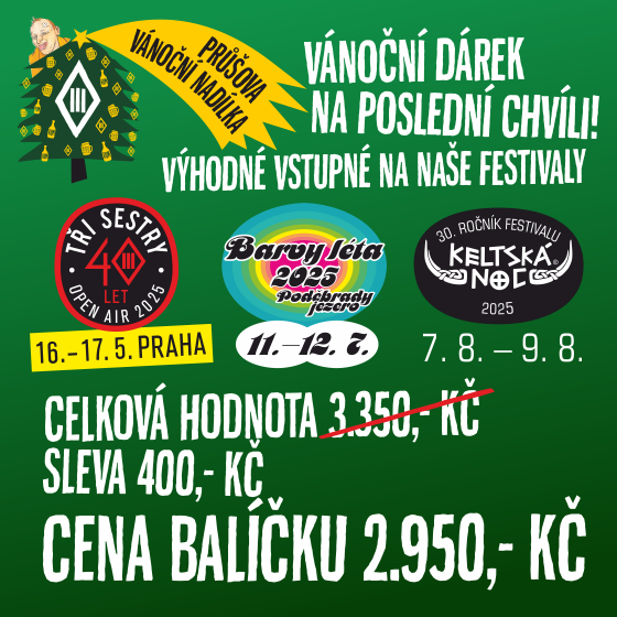 Combo vstupenka<br>Tři sestry 40 let Open-air<br>Barvy léta<br>Keltská noc