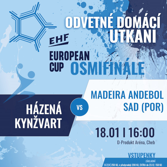 Házená ženy EHF European Cup<br>Házená Kynžvart - Madeira Andebol SAD POR<br>osmifinále