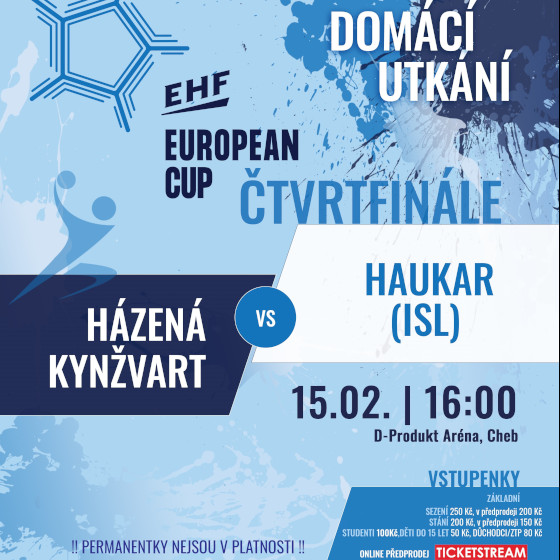 Házená ženy EHF European Cup<br>Házená Kynžvart - Haukar (ISL)<br>čtvrtfinále