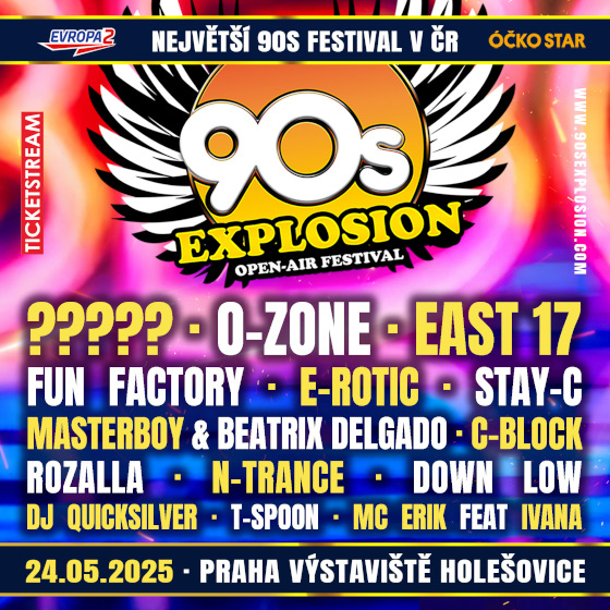 90s Explosion open-air festival Praha<br>Největší 90s festival v ČR