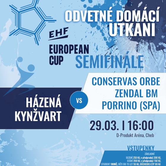 Házená ženy EHF European Cup<br>Házená Kynžvart - Conservas Orbe Zendal Bm Porrino (SPA)<br>semifinále