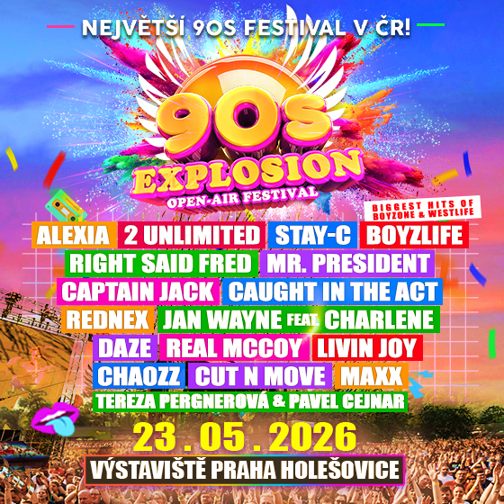 90s Explosion open-air festival Praha <span style="color:red; font-weight: bold;">2026</span><br>Největší 90s festival v ČR