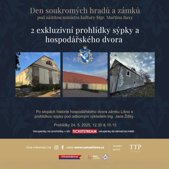 Prohlídka sýpky a hospodářských budov zámku Líšno<br>Den soukromých hradů a zámků