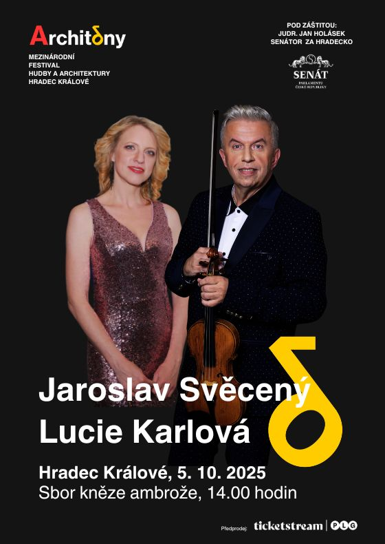 ROMANTICKÝ RECITÁL s Jaroslavem Svěceným a Lucií Karlovou<br>Architóny - mezinárodní festival hudby a architektury Hradec Králové 2025