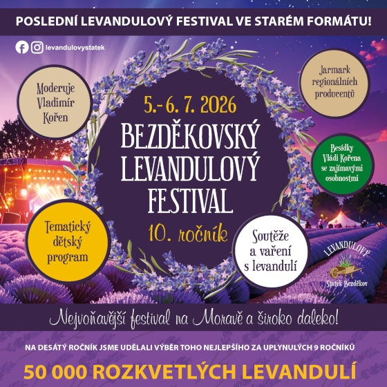 Levandulový festival 2026 Bezděkov
