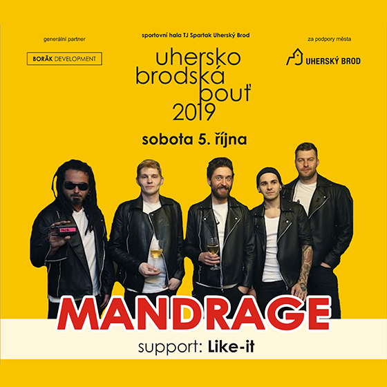 Uherskobrodská pouť 2019<br>MANDRAGE<br>support: Like-it