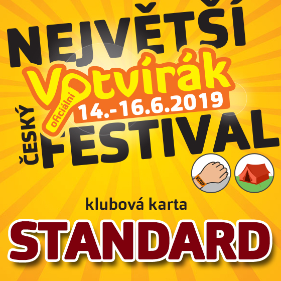 Festival Votvírák 2019<br>Největší hudební festival<br><b><font color=red>Klubová karta standard</font></b>