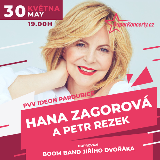 Koncert Hany Zagorové<br>Host: Petr Rezek<br>Doprovází Boom Band Jiřího Dvořáka
