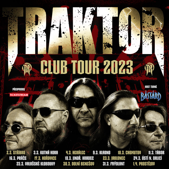 Koncert TRAKTOR v Prostějově- Předkapela: BASTARD- TRAKOR CLUB TOUR 2023 -Společenský dům Prostějov Prostějov