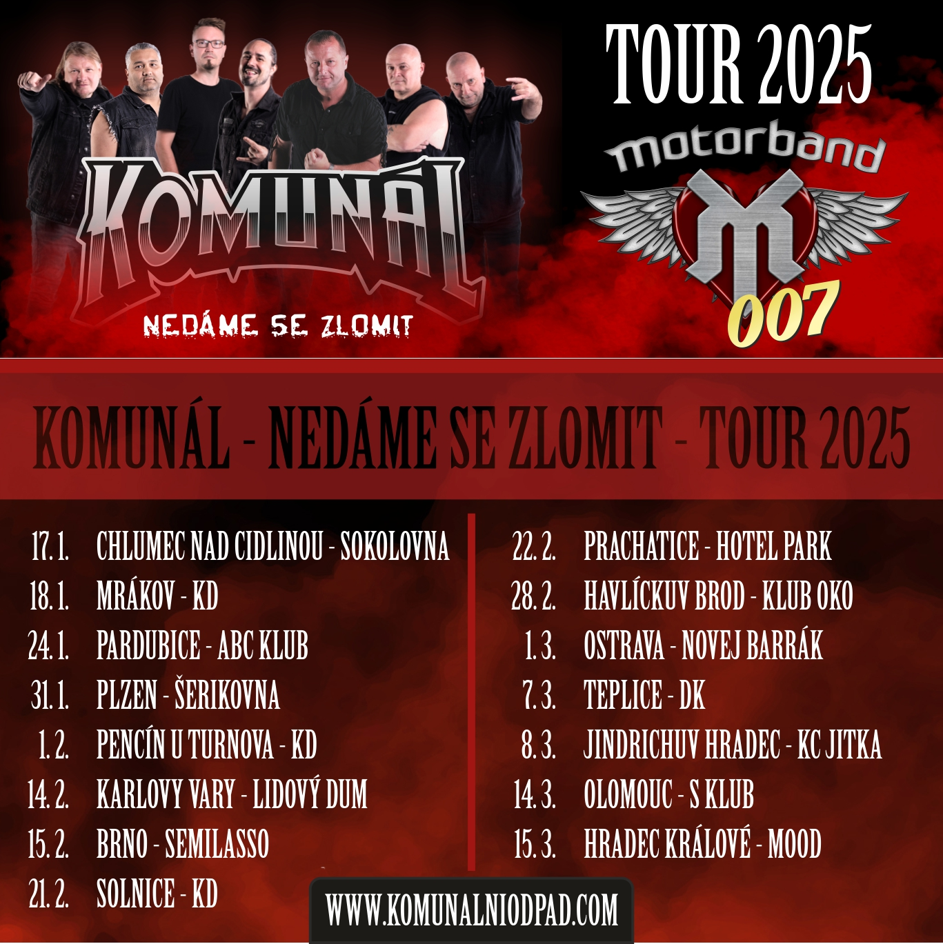 KOMUNÁL<br>Host: Motorband<br>Nedáme se zlomit tour