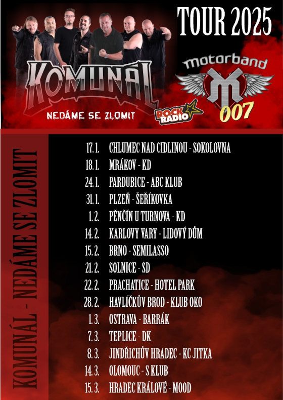 KOMUNÁL<br>Host: Motorband<br>Nedáme se zlomit tour