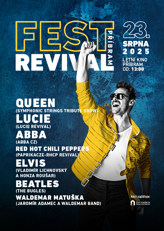 Fest Revival<br>Revivalové skupiny - Queen, Lucie, Abba, RHCP, Elvis, Beatles a Waldemar Matuška