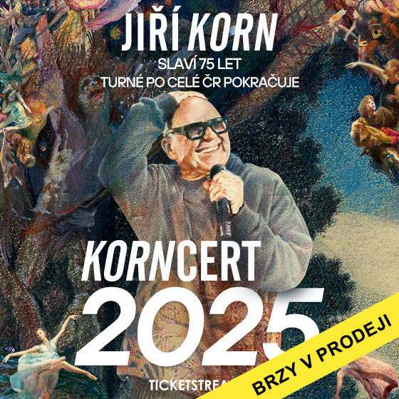 JIŘÍ KORN<br>KORNCERT<br>BRZY V PRODEJI