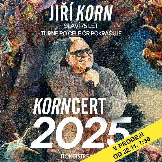 JIŘÍ KORN<br>KORNCERT<br>BRZY V PRODEJI